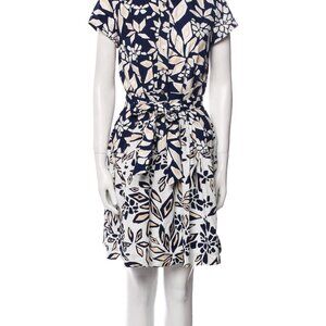 Diane von Furstenberg Printed Mini Dress - Size 10 - Blue and White